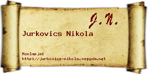 Jurkovics Nikola névjegykártya